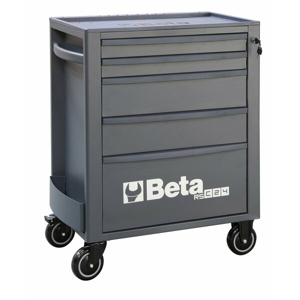 Beta Tool Cabinet, 5 Drawer, Gray, Sheet Metal, 29 in W x 17-1/2 in D x 38 in H 024004657